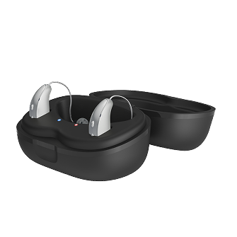 Hearing instruments in case